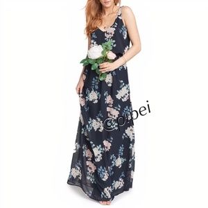 Show Me Your MuMu Navy Floral Maxi Dress
